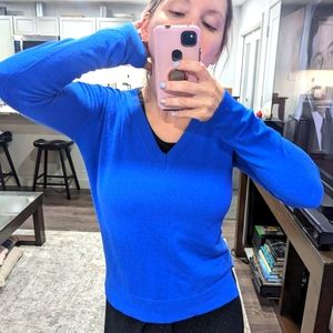 Royal Blue V-neck Sweater | Size XS